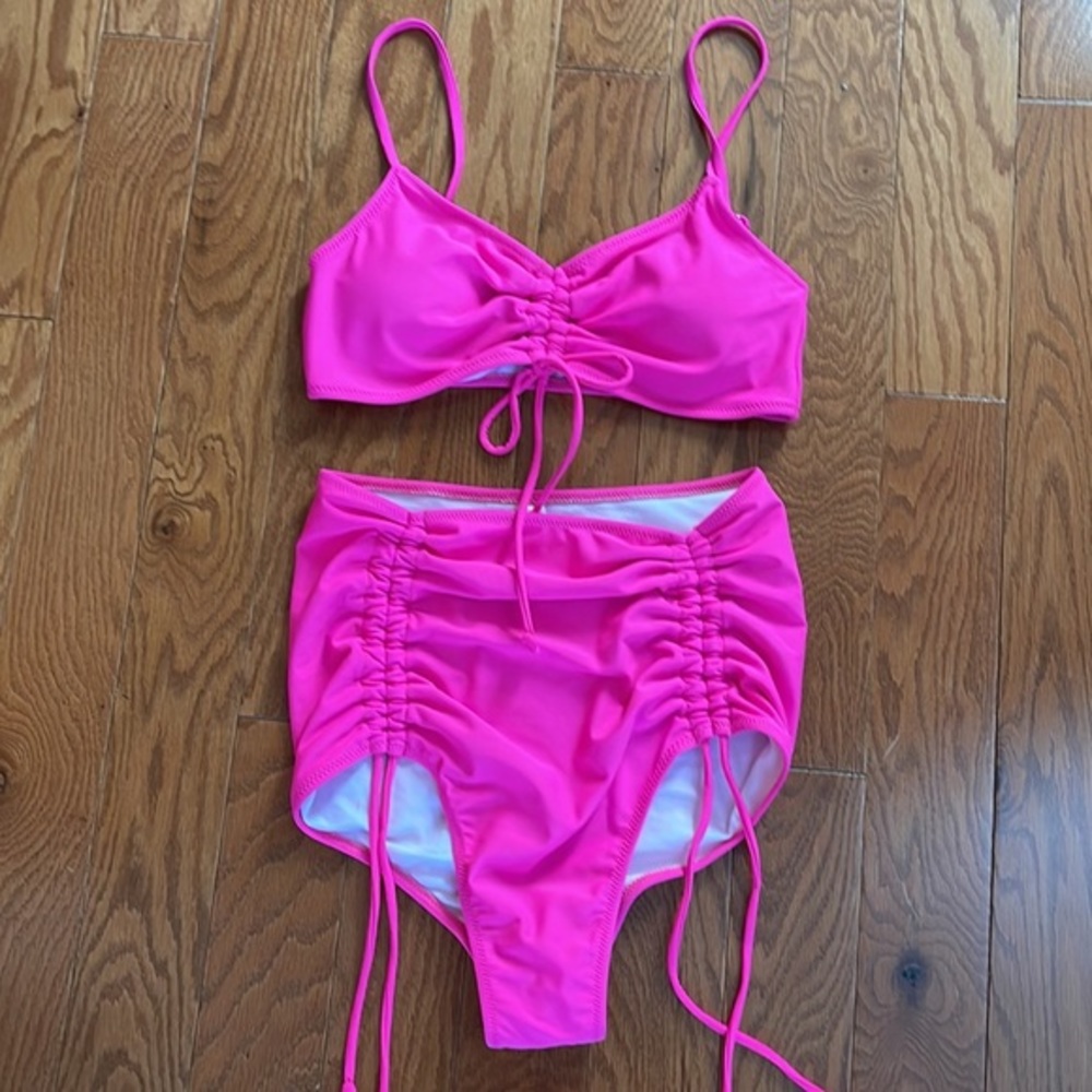 Tempt Me High Rise Pink Bikini Small - Picture 3 of 14